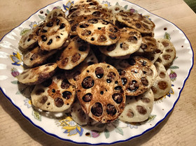 レンコンの挽肉のせバルサミコ酢ソース