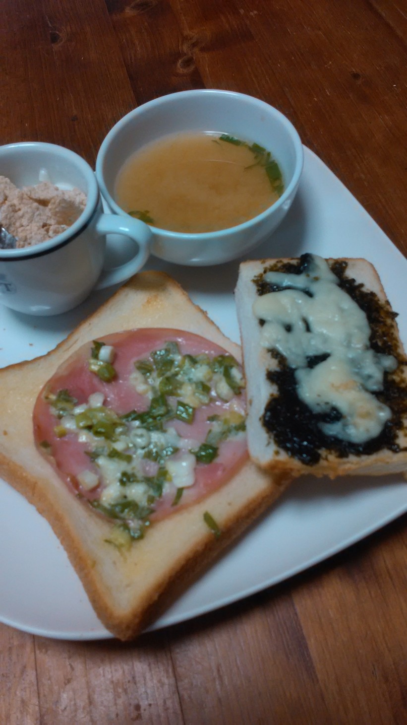 のりの佃煮×チーズ＆マヨネギハムトーストの画像