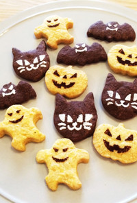 ハロウィンクッキー（かぼちゃとココア）