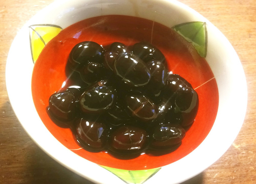 高血圧対策酢大豆　黒酢の黒豆の画像