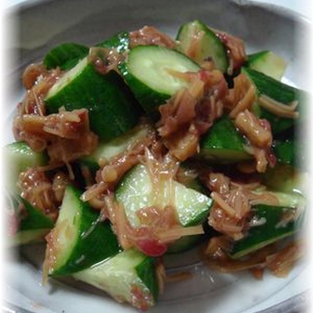 調味料いらず なめたけ梅きゅう レシピ 作り方 By ダービーもも クックパッド 簡単おいしいみんなのレシピが359万品