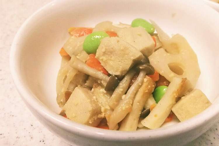 高野豆腐とれんこんの味噌煮 レシピ 作り方 By まるんくん クックパッド 簡単おいしいみんなのレシピが357万品