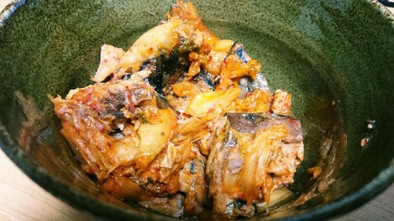サバ缶のキムチ炒めの写真