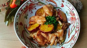 サツマイモと鶏むねの旨炒め✨