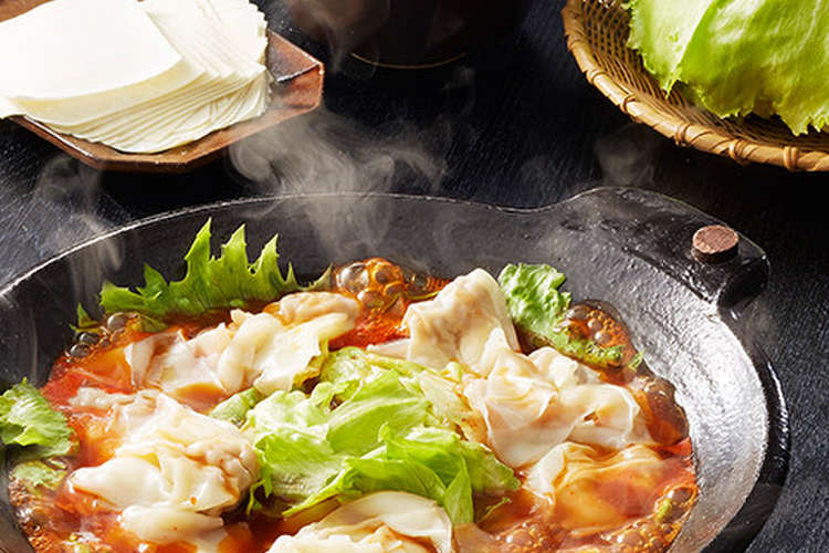 トリコロールで華やか 赤からワンタン鍋 レシピ 作り方 By イチビキ クックパッド 簡単おいしいみんなのレシピが365万品