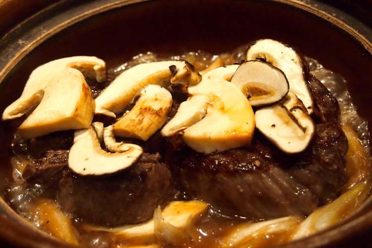 丹波の松茸と飛騨牛のコラボ すき焼き風 レシピ 作り方 By うまいもんドットコム クックパッド 簡単おいしいみんなのレシピが353万品