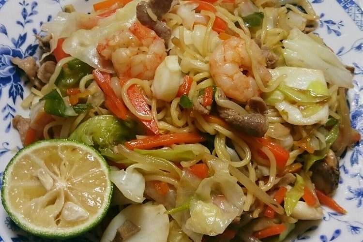 麺もちもち シーフードと豚肉で塩焼きそば レシピ 作り方 By のり子のおかず クックパッド