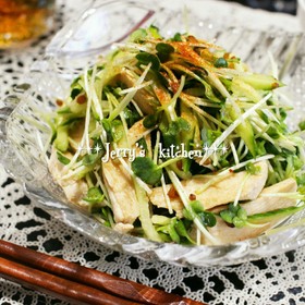 簡単✴ヘルシー♥鶏肉とカイワレのサラダ