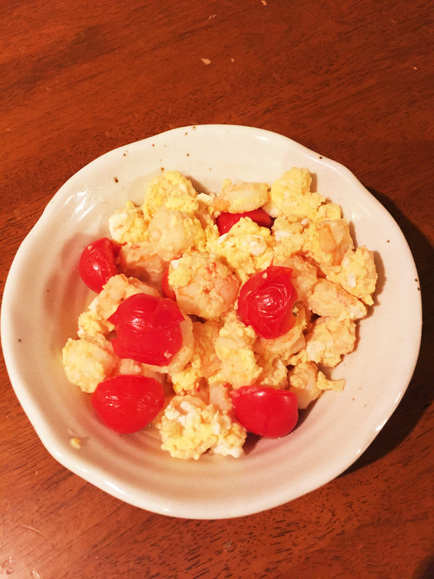レシピ改良！エビとトマトの卵炒めの画像