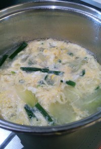ネギと玉ねぎと卵の中華スープ(簡単)