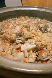 里芋 きのこ 鶏ごぼう 炊き込みご飯～秋