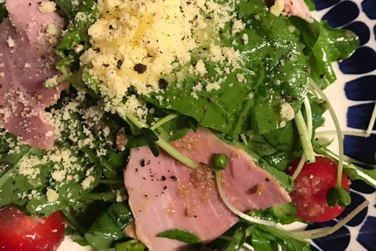 ルッコラとハムのチーズドレッシングサラダ レシピ 作り方 By うまいあれ クックパッド 簡単おいしいみんなのレシピが357万品