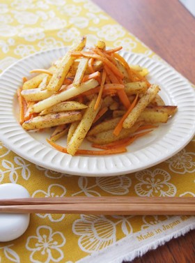 じゃが芋と人参の マヨカレーきんぴら