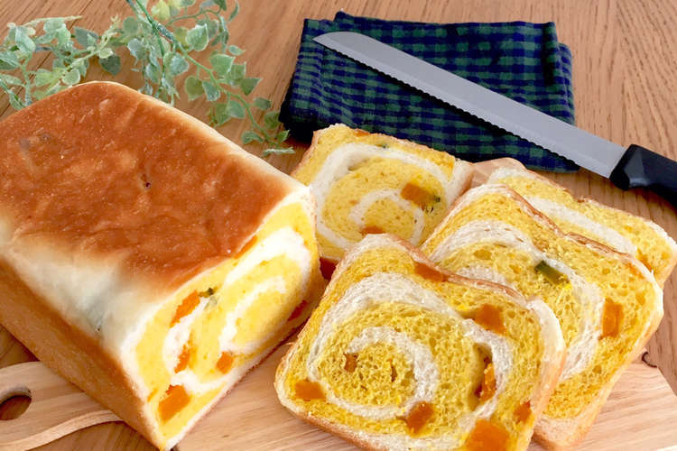 うずまきかぼちゃ食パン レシピ 作り方 By Pumママ クックパッド