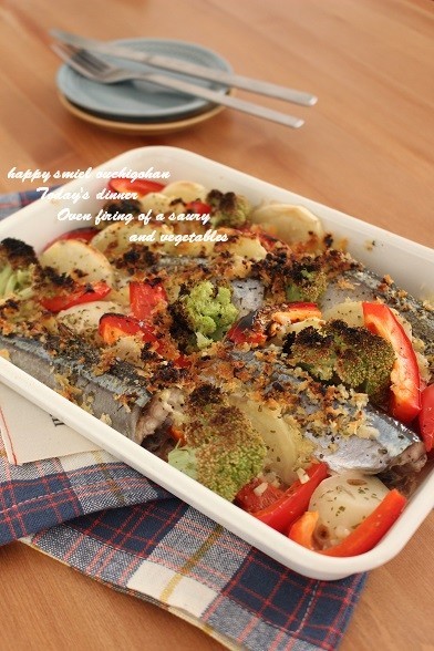 簡単♡秋刀魚と彩り野菜のオーブン焼き＊の画像