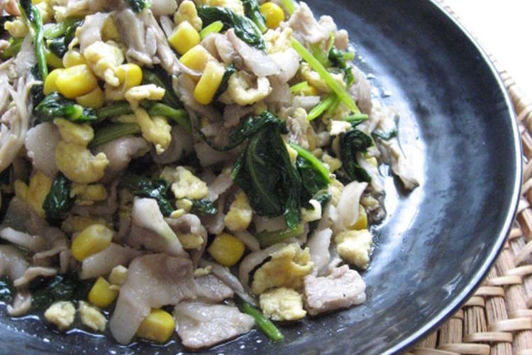 ほうれん草 舞茸 豚肉のバター醤油炒め レシピ 作り方 By るぅたろぅ クックパッド 簡単おいしいみんなのレシピが360万品