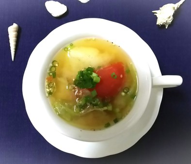 サラダ味噌スープ♪の写真