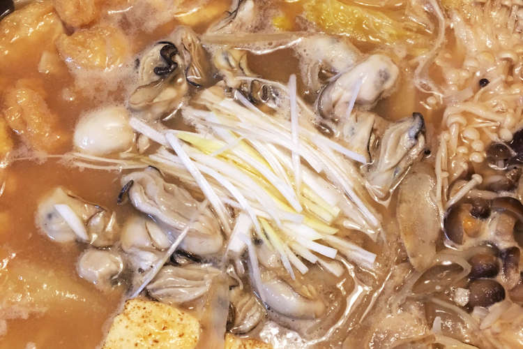 簡単なのに本格派の味 味噌仕立ての牡蠣鍋 レシピ 作り方 By ようじずふぁくとりー クックパッド 簡単おいしいみんなのレシピが351万品