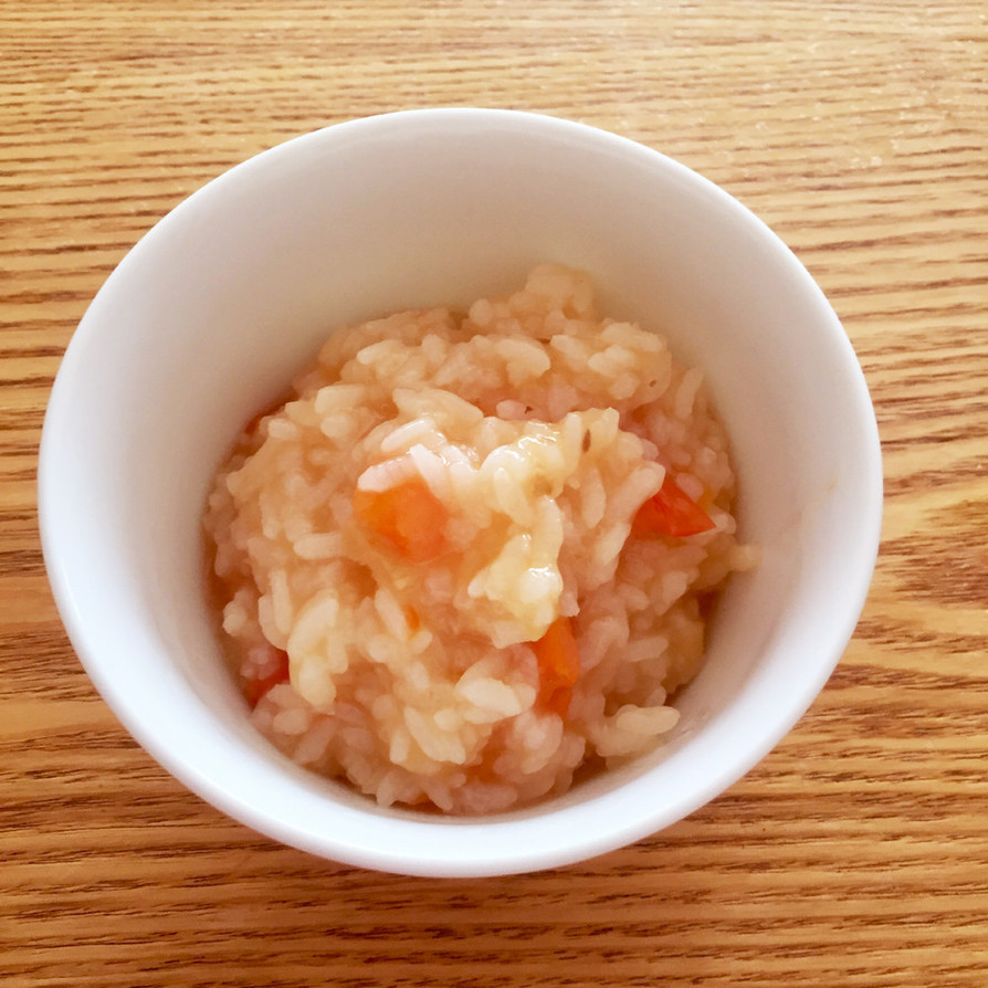簡単・おでんの残り汁でトマトと生姜の雑炊の画像