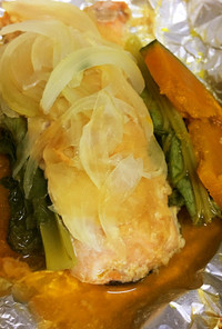 鮭のホイル焼き(手前味噌&酵素シロップ)