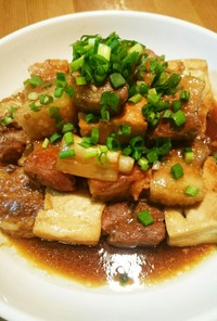 男の簡単料理☆豚角煮の肉豆腐☆