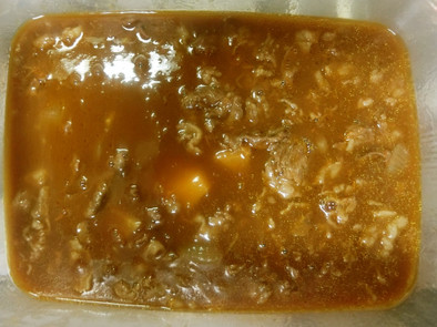 ビーフシチュウの炊飯炊き　かぼちゃ入りの写真