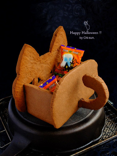ハロウィン♡猫型クッキーのお菓子箱！の写真