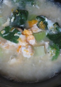 チンゲン菜と卵の白だしスープ