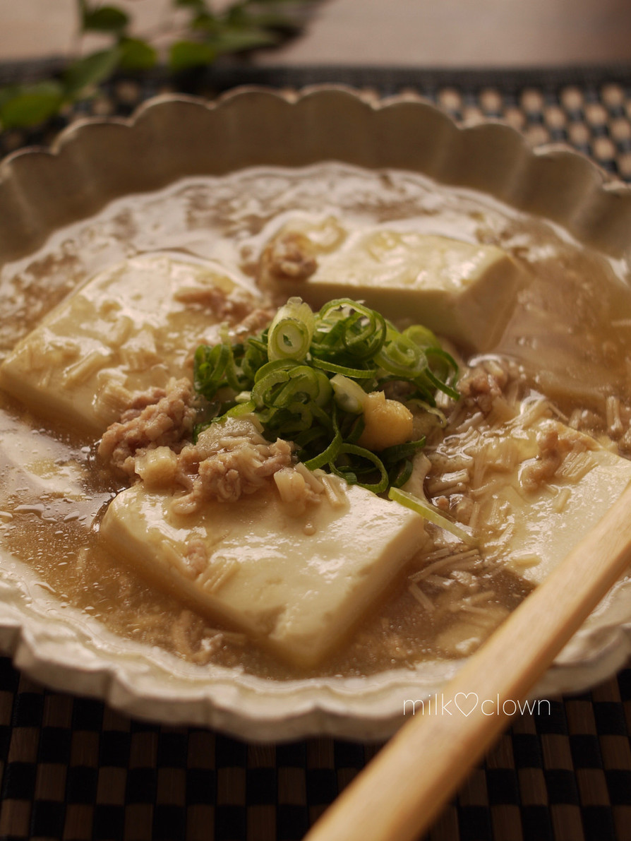 えのき茸と鶏挽肉のうま味豆腐の画像