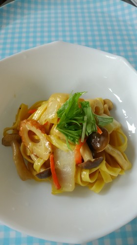 白菜とちくわde和風チーズパスタ♪