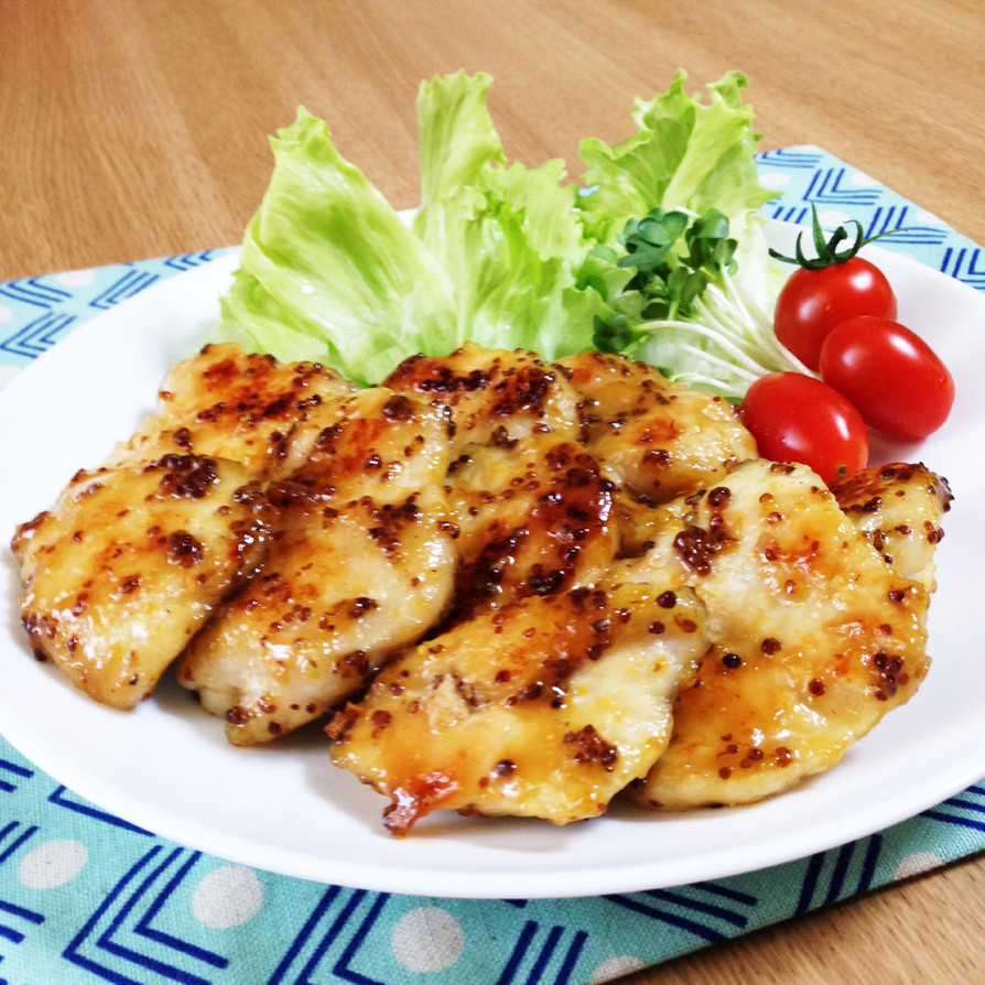 ヒラタケとハニーマスタードチキンのレシピ