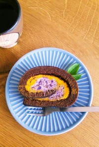 カボチャと紫芋のロールケーキ