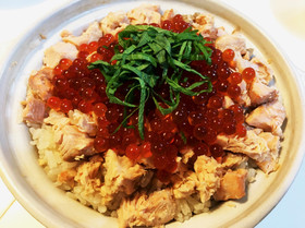味覚の秋!!土鍋 de 鮭親子丼♪♪
