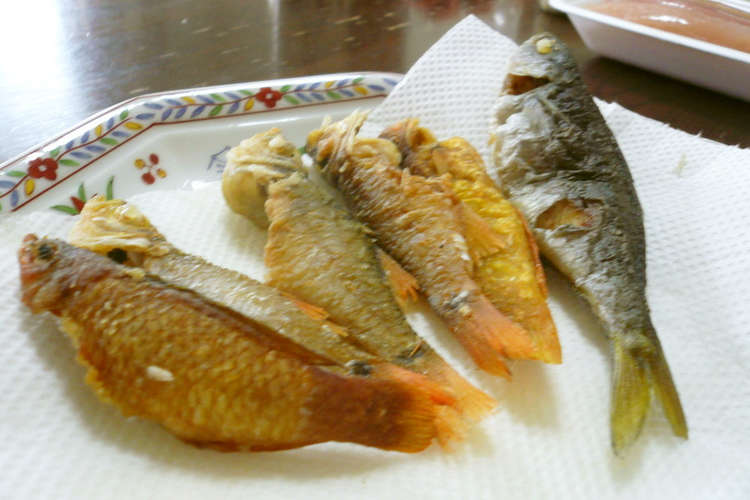 小魚 ネンブツダイ ベラ タカベ 唐揚げ レシピ 作り方 By 兼業主夫g クックパッド 簡単おいしいみんなのレシピが361万品