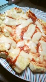 「ピザ風焼き豆腐」の画像