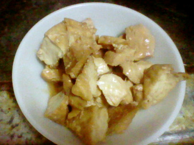 鶏ムネ肉と厚揚げのレモンステーキソースの写真