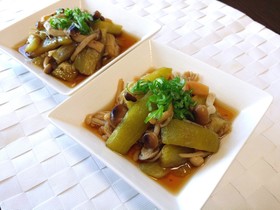 レンジだけで♪茄子のキノコ和え
