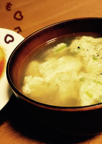 ふわふわ♡ネギ玉豆腐スープ