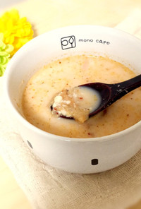 簡単3分！くずし豆腐のミルク担々スープ