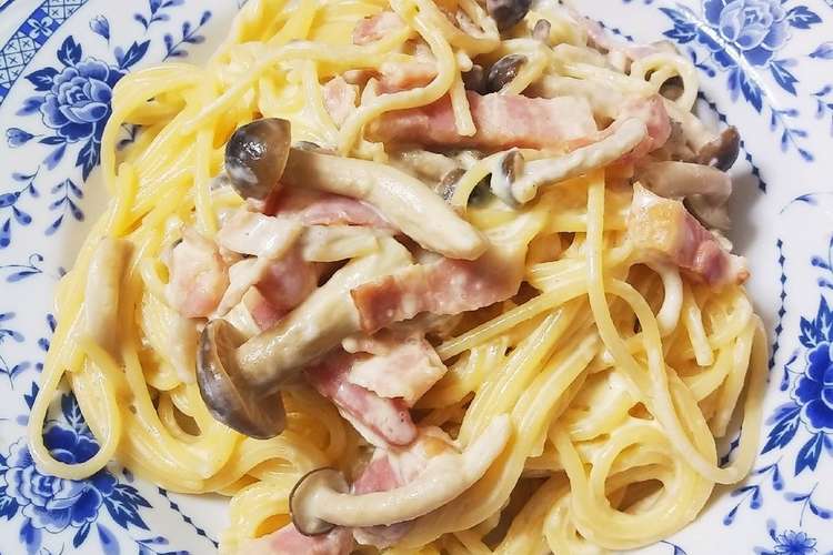 しめじもおいしい カルボナーラ風パスタ レシピ 作り方 By のり子のおかず クックパッド