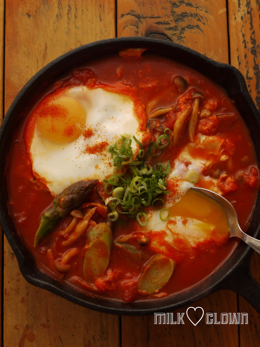 ダシダで簡単トマトと卵のかるい煮込みの画像