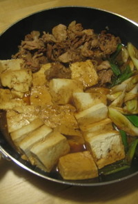 フライパンで作るすき焼き風肉豆腐