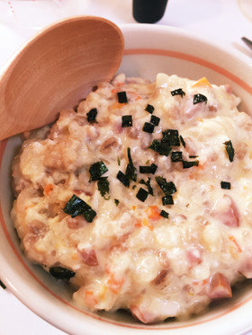 余ったご飯もち麦de味噌ミルク リゾット