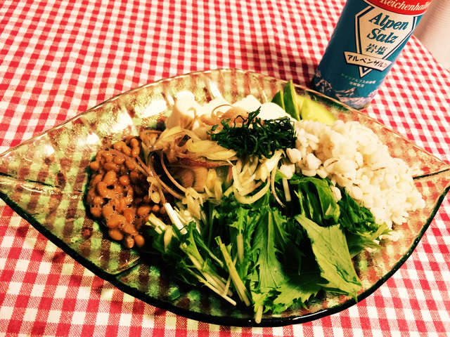 栄養たっぷり 和サラダ 押し麦入り レシピ 作り方 By じじネコ クックパッド