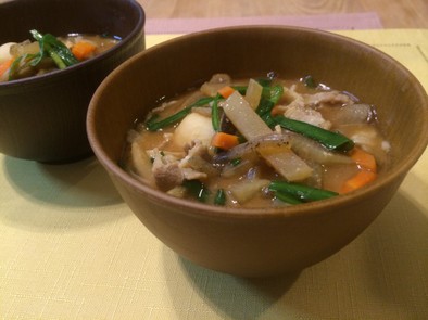 宮崎県産乾し椎茸と野菜たっぷり豚汁の写真