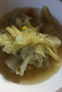 ペンネ入り野菜スープ