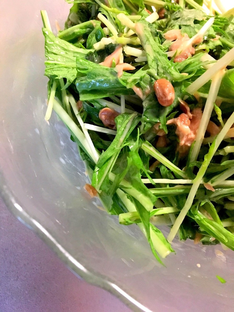 ツナを食べ切る！ツナ水菜納豆の画像