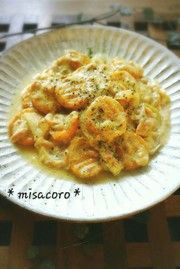 m簡単かぼちゃニョッキ☆ツナ豆乳クリームの写真