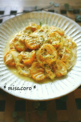 m簡単かぼちゃニョッキ☆ツナ豆乳クリーム