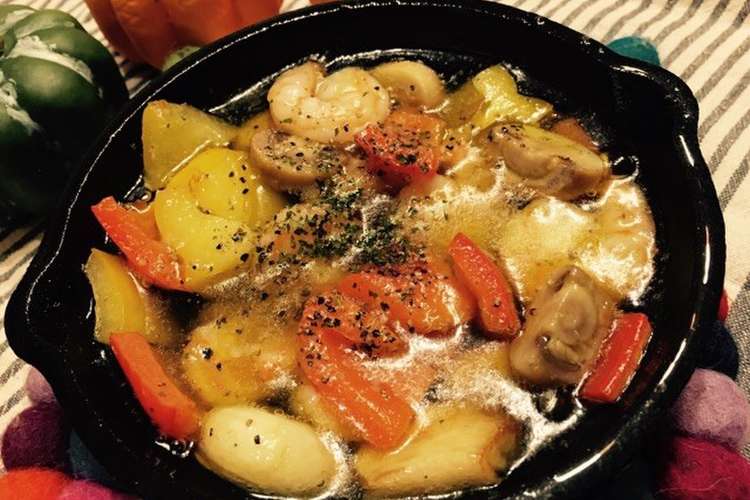 スキレットであっつあつのアヒージョ レシピ 作り方 By ののママキッチン クックパッド 簡単おいしいみんなのレシピが376万品